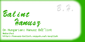 balint hanusz business card